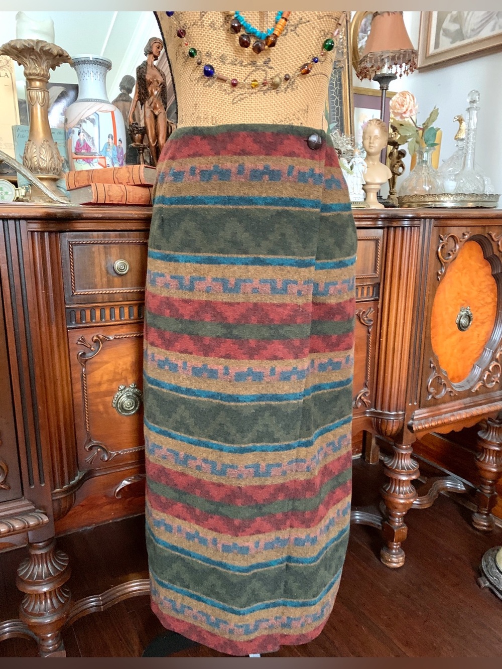 Vintage 90's Southwestern Native-inspired Boho RL-VIBES Boho Hippie Wrap Skirt
